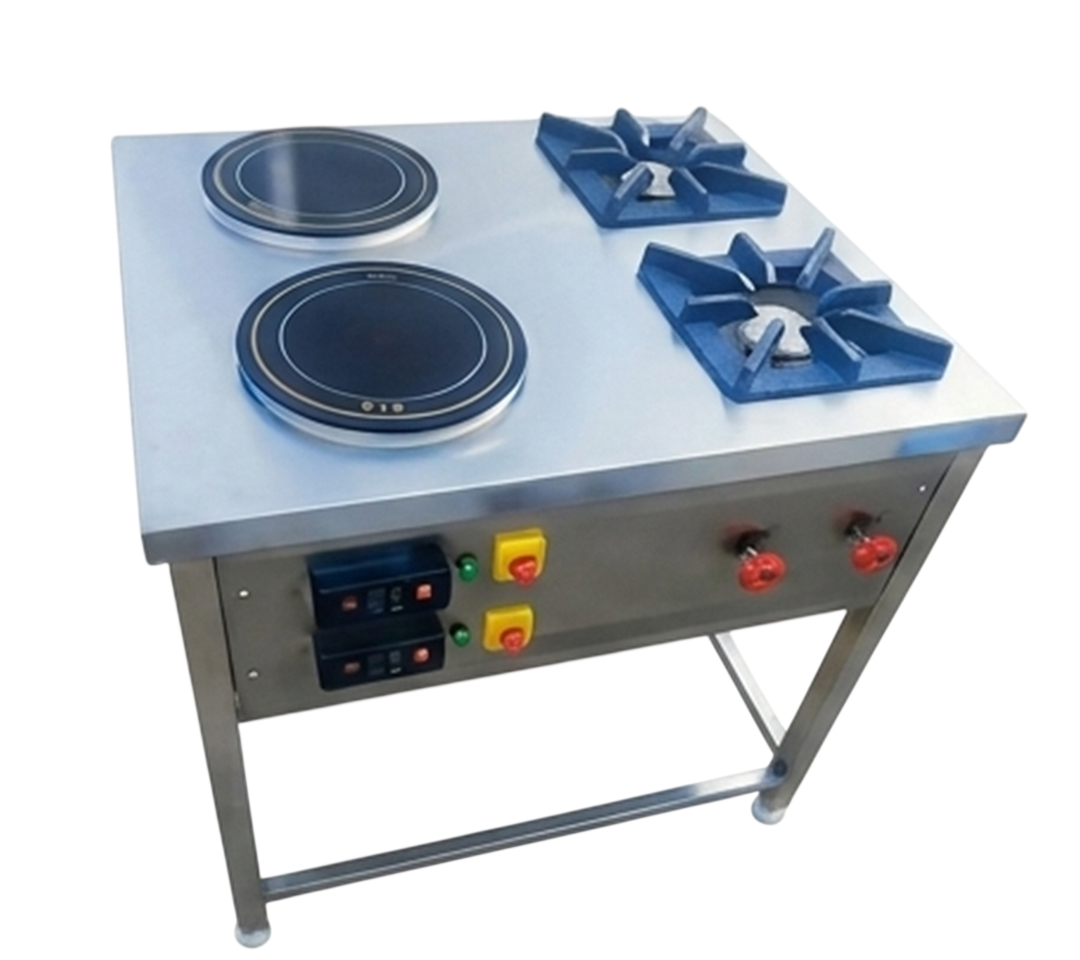 Induction With Cooking Range - Commercial Kitchen Equipment by Kalam Kitchen Equipments